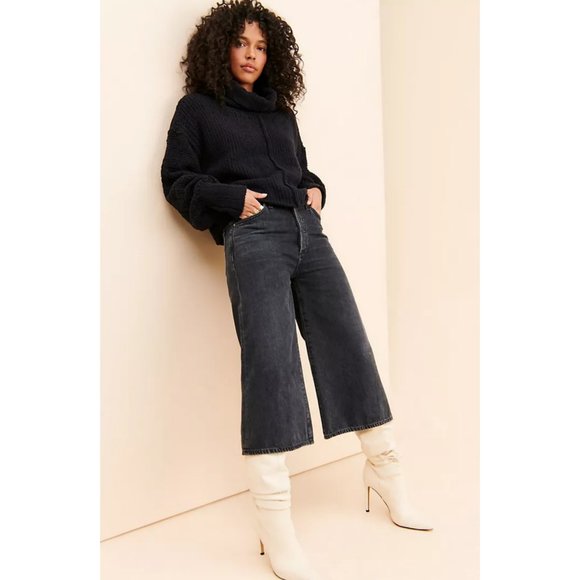 Citizens of Humanity Emily Organic Cotton Relaxed Culotte Cropped Wide-Leg Jeans